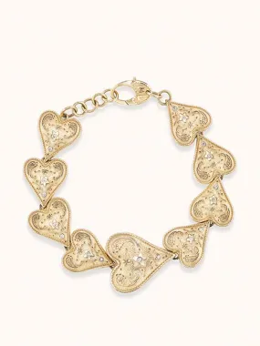 Mixed southwestern heart bracelet