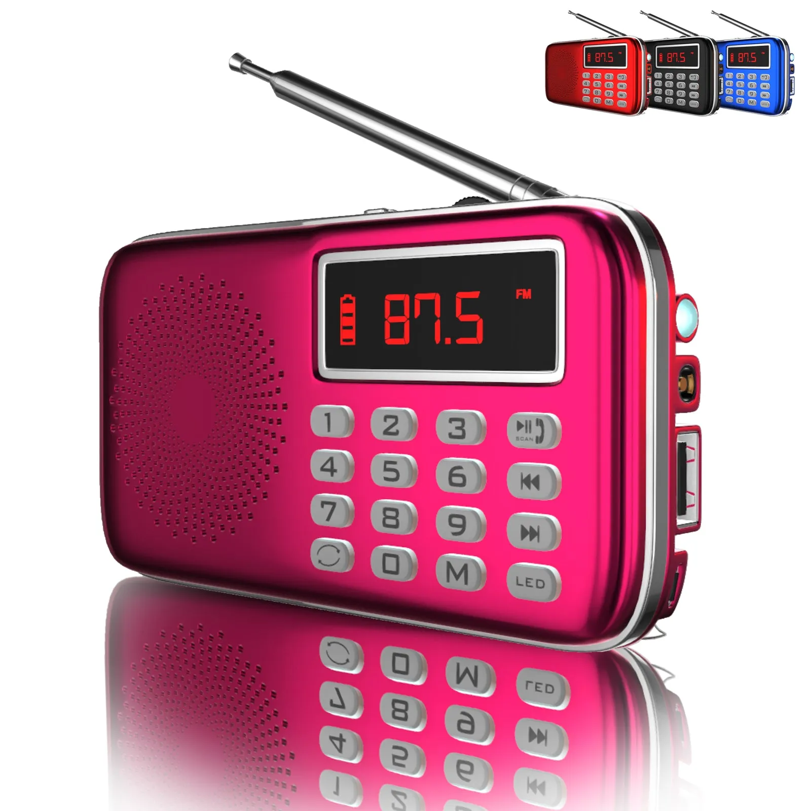 Multifunctional Bluetooth AM FM radio speaker and MP3 player