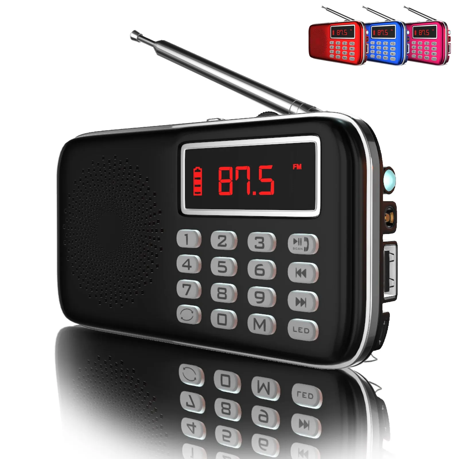 Multifunctional Bluetooth AM FM radio speaker and MP3 player