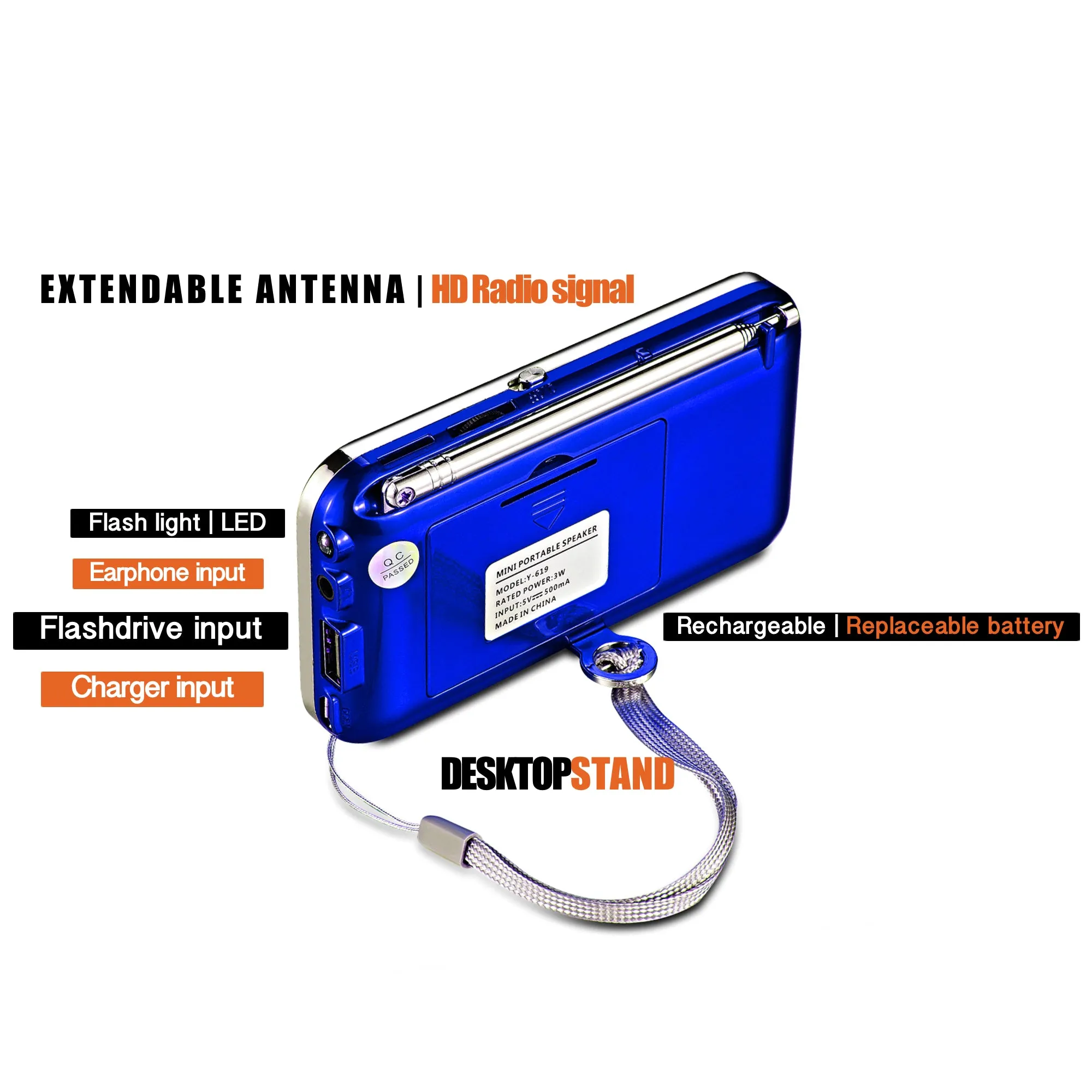Multifunctional Bluetooth AM FM radio speaker and MP3 player