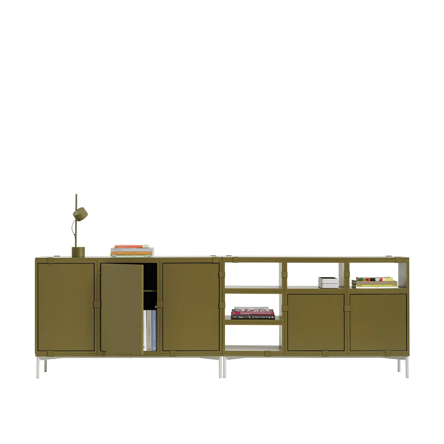 muuto | stacked storage system | shelf for module with door | brown green