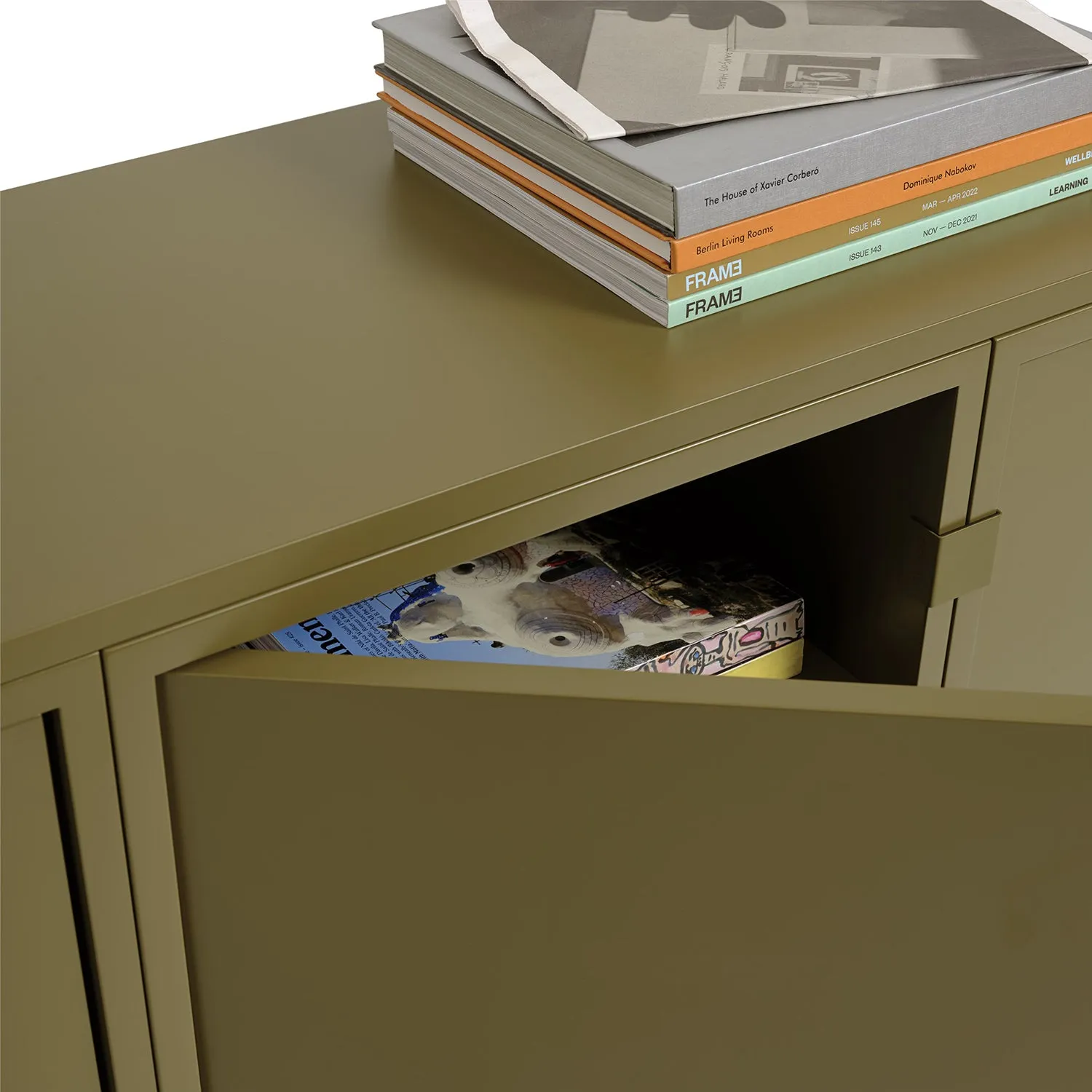 muuto | stacked storage system | shelf for module with door | brown green