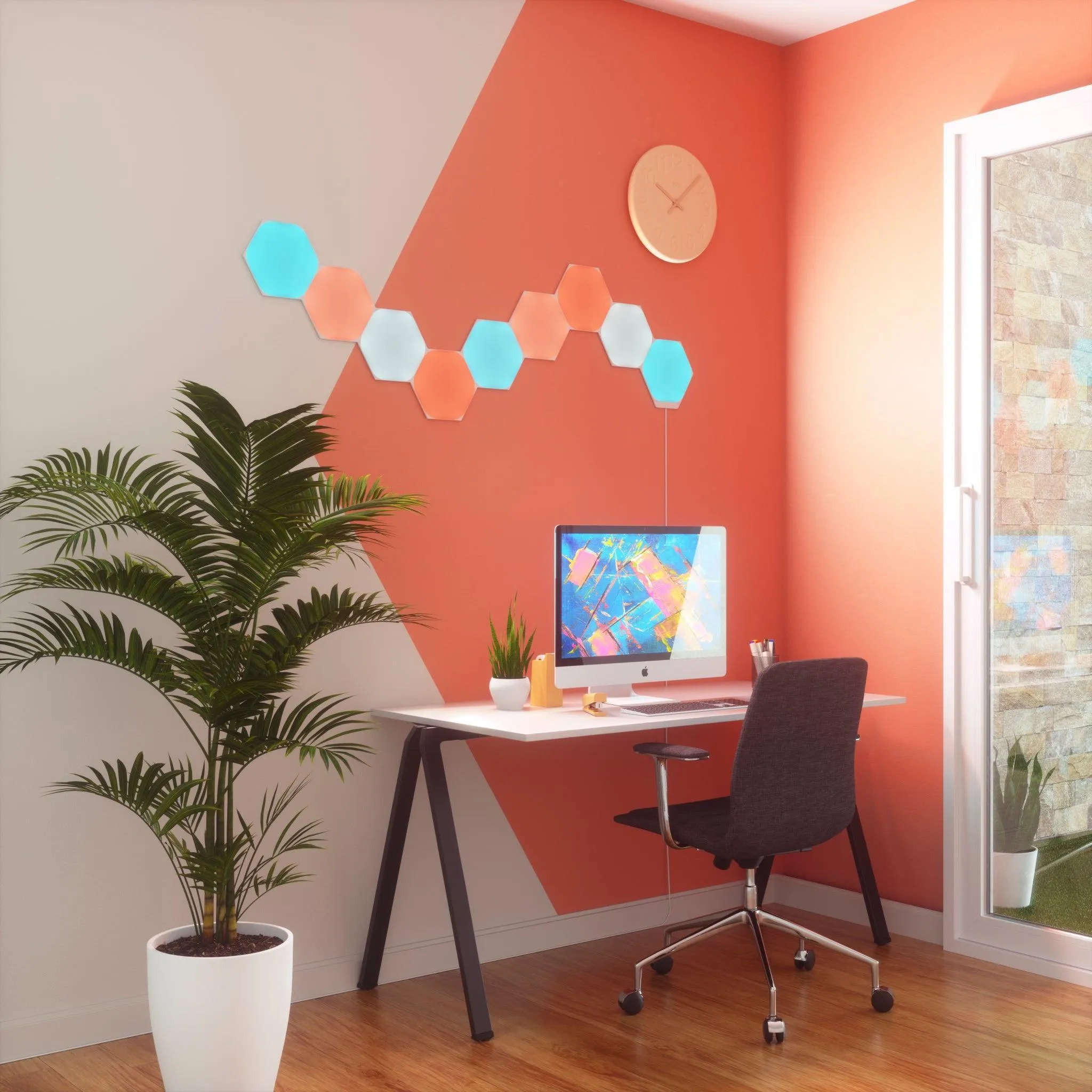Nanoleaf Shapes Hexagon Starter Kit Pack of 9 - White | NL42-0002HX-9