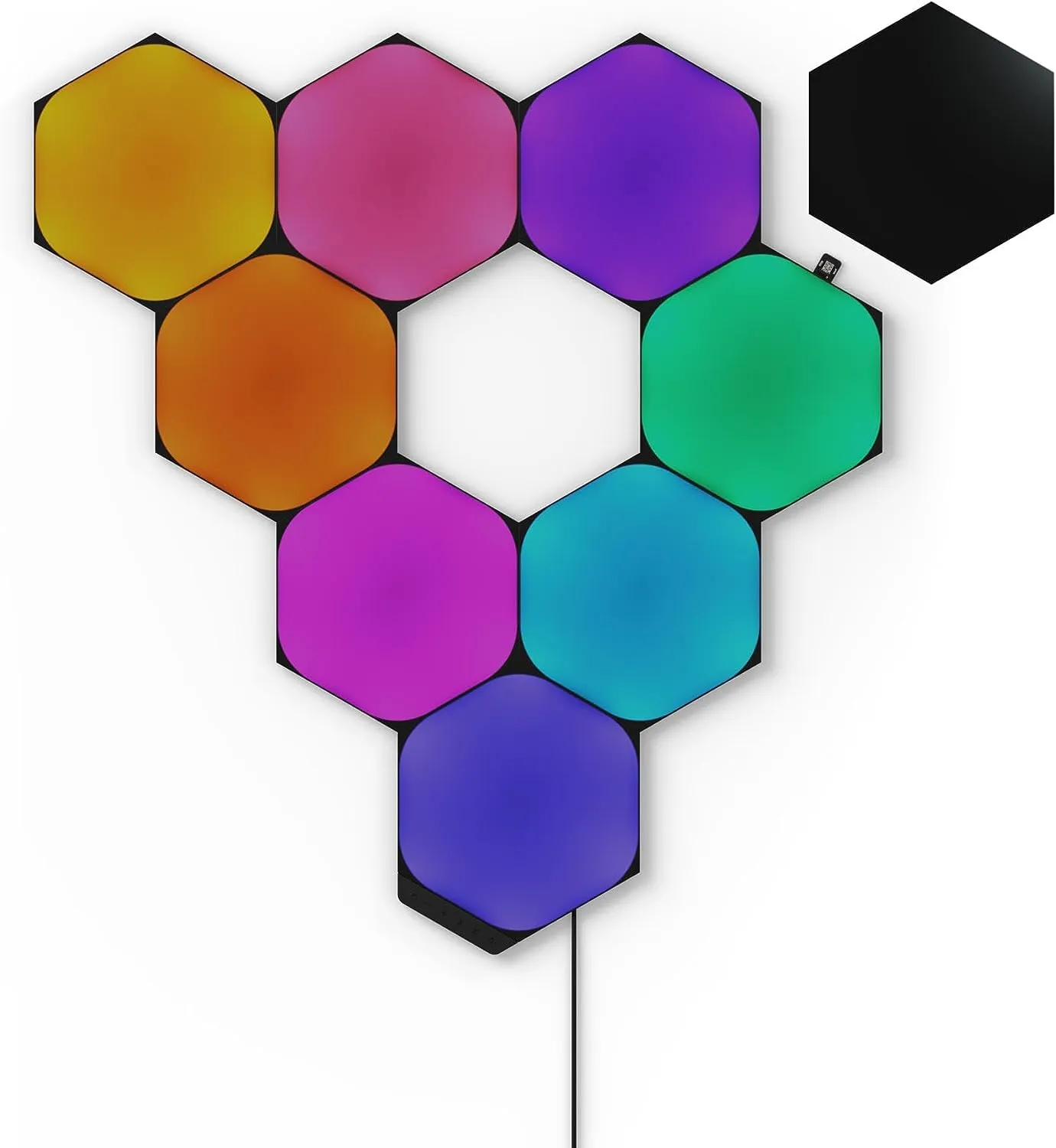 Nanoleaf Shapes WiFi and Thread Smart RGBW 16M  Color LED Dimmable Gaming and Home Decor Wall Lights Starter Kit (Hexagons - 9 Pack)