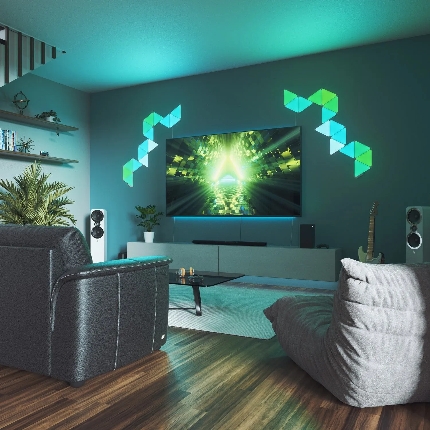Nanoleaf Triangle Shapes Light Panels Starter Kit Pack of 15 |  NL47-6002TW-15PK
