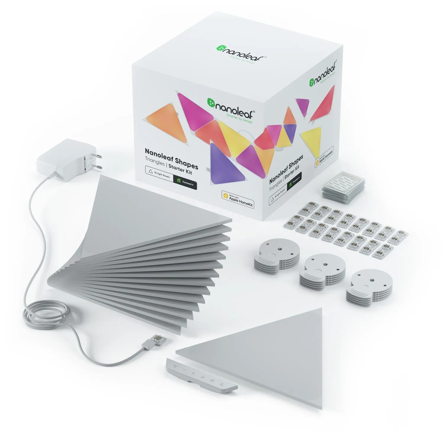 Nanoleaf Triangle Shapes Light Panels Starter Kit Pack of 15 |  NL47-6002TW-15PK