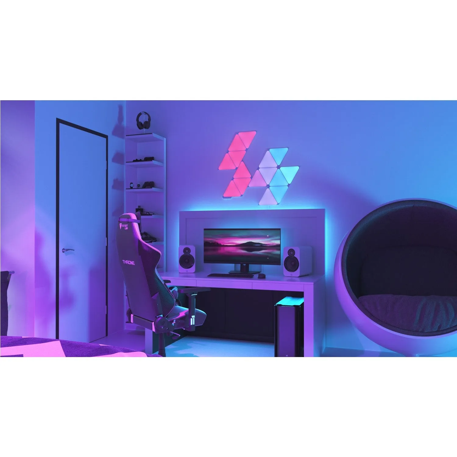 Nanoleaf Triangle Shapes Light Panels Starter Kit Pack of 15 |  NL47-6002TW-15PK