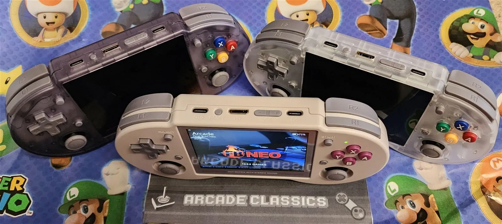 New Anbernic RG353PS   256GB, custom fully configured Linux OS portable gaming handheld console, SNES style controller