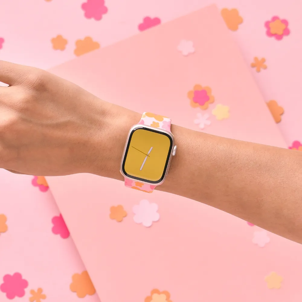 Pink & Orange Bloom Apple Watch Strap