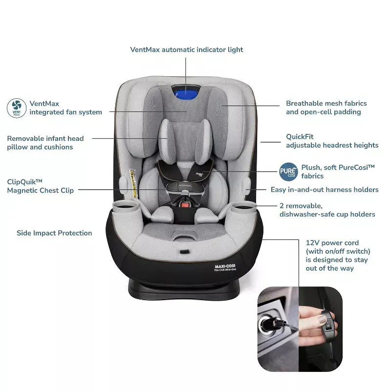 Pria Chill All-in-One Convertible Car Seat - Gray