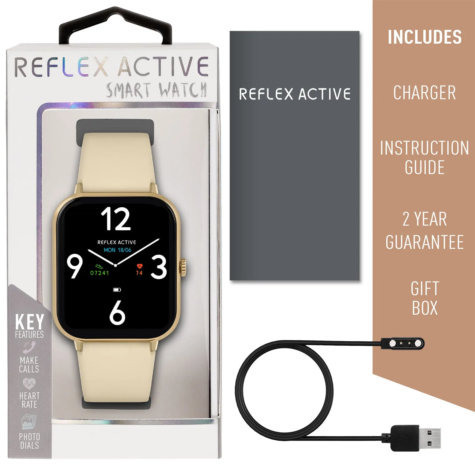 Reflex Active Series 23 Cream Smartwatch RA23-2172