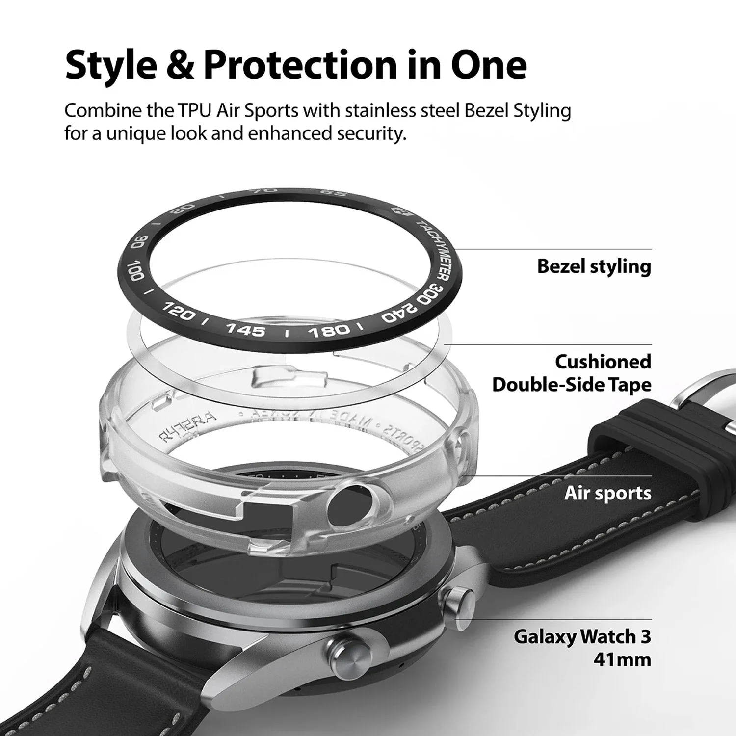 Ringke Galaxy Watch 3 41mm Styling 10 Air Sports Matte Clear Case  Bezel Combo Pack