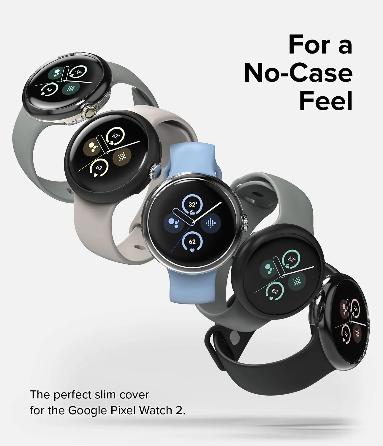 Ringke Google Pixel Watch Slim Case Cover - Clear   Matte Black
