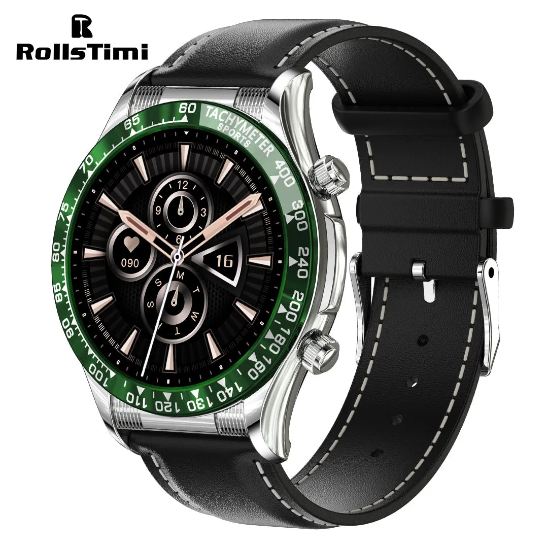 RollsTimi RTE18 Classic Smartwatch for Men and Women - Waterproof Sports Watch with Bluetooth Calls, Heart Rate, and Blood Pressure Monitoring
