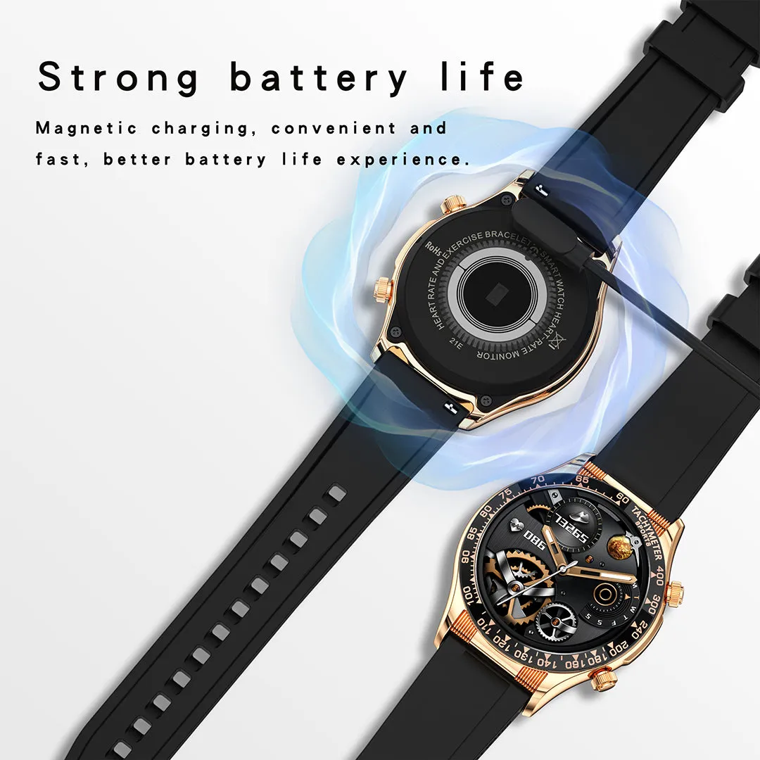 RollsTimi RTE18 Classic Smartwatch for Men and Women - Waterproof Sports Watch with Bluetooth Calls, Heart Rate, and Blood Pressure Monitoring