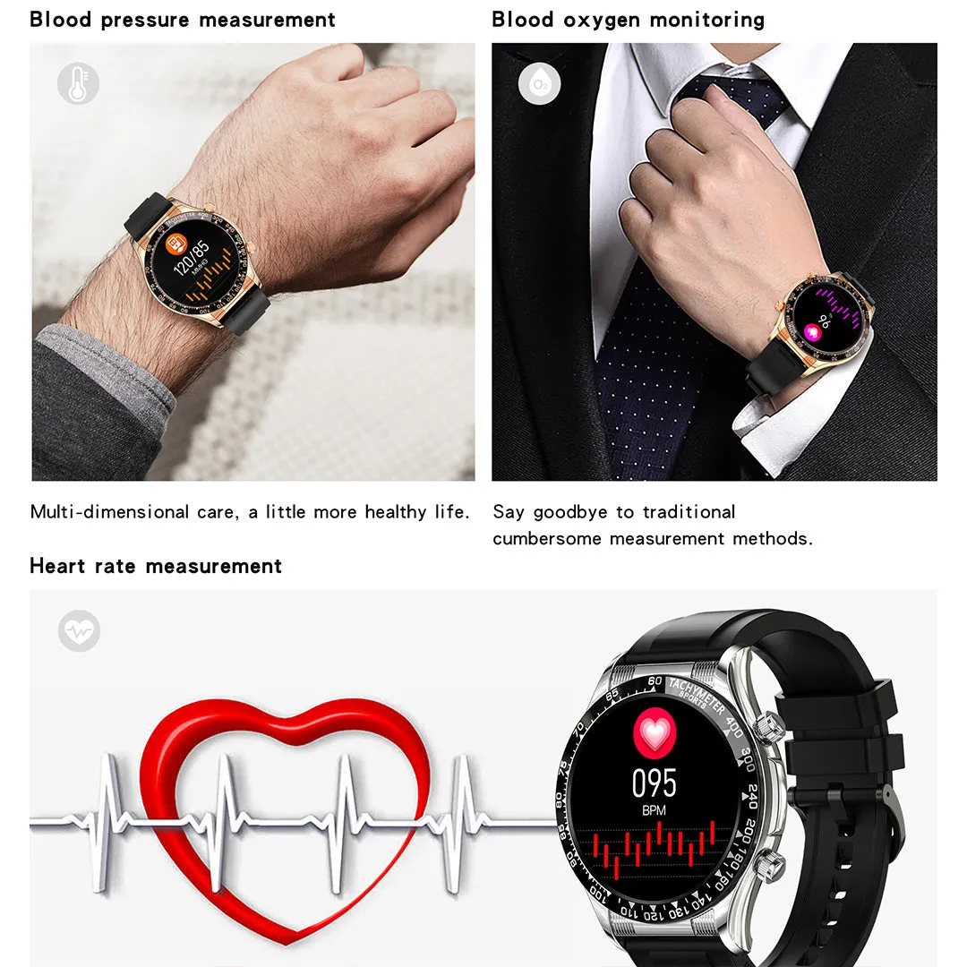 RollsTimi RTE18 Classic Smartwatch for Men and Women - Waterproof Sports Watch with Bluetooth Calls, Heart Rate, and Blood Pressure Monitoring