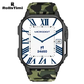 RollsTimi RTW11 Miliary Men's Smartwatch Sports Fitness Tracker IP68 Smart Watches for Women Oxygen Blood Pressure Monitoring