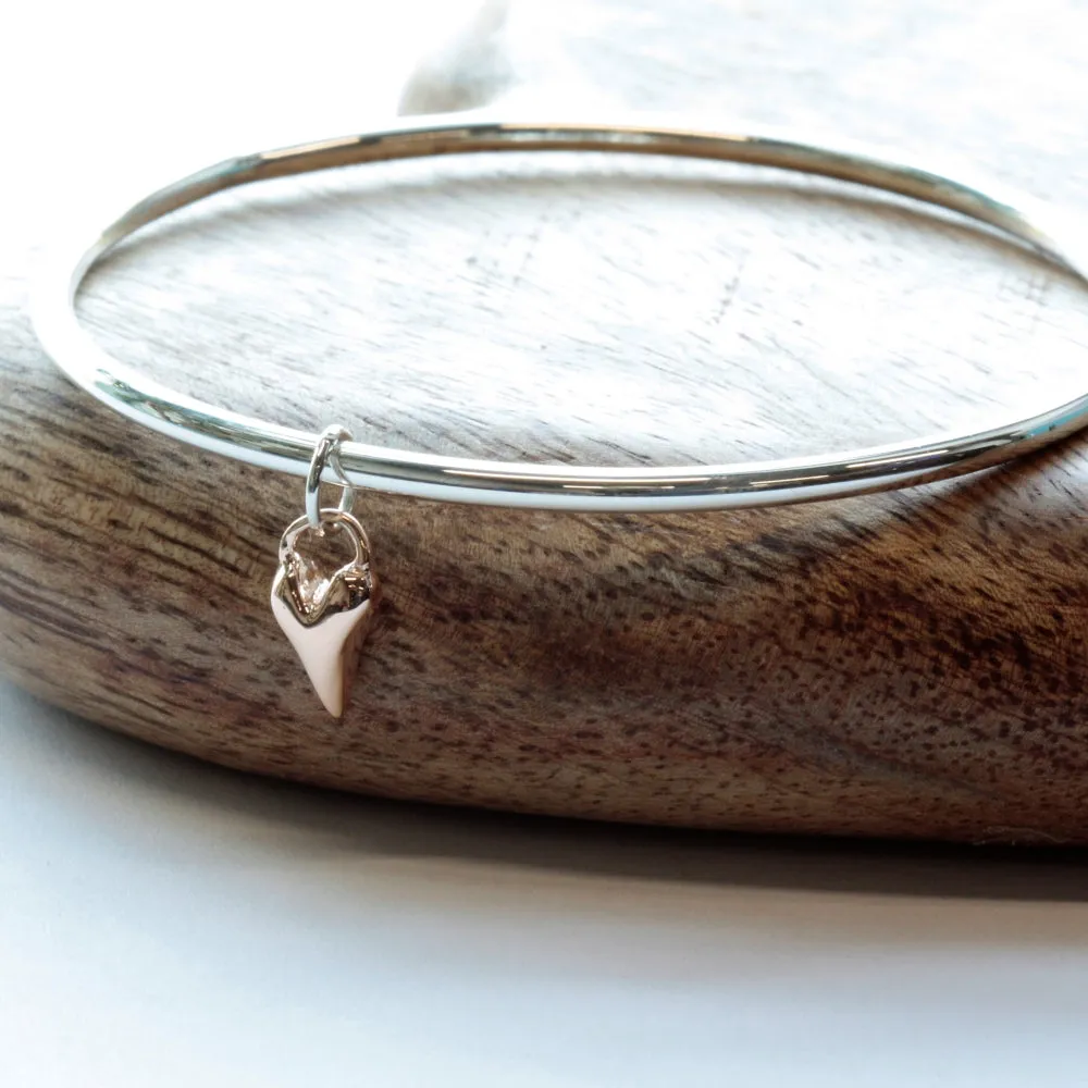 Rose gold wild heart silver bangle