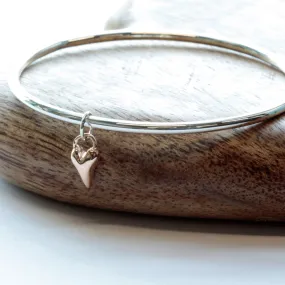 Rose gold wild heart silver bangle