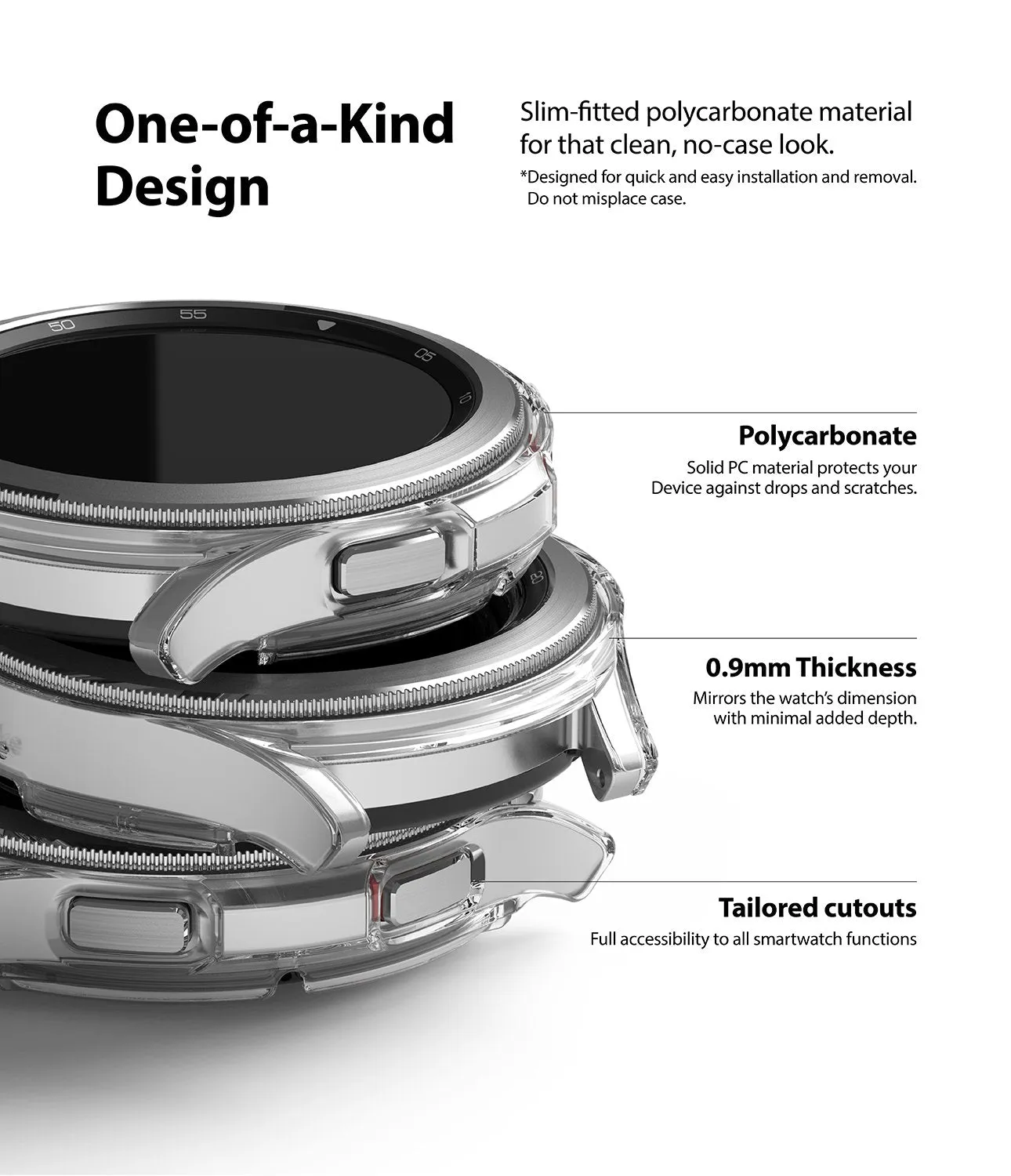 Samsung Galaxy Watch 4 Classic 42mm Case| Slim Series| Clear   White