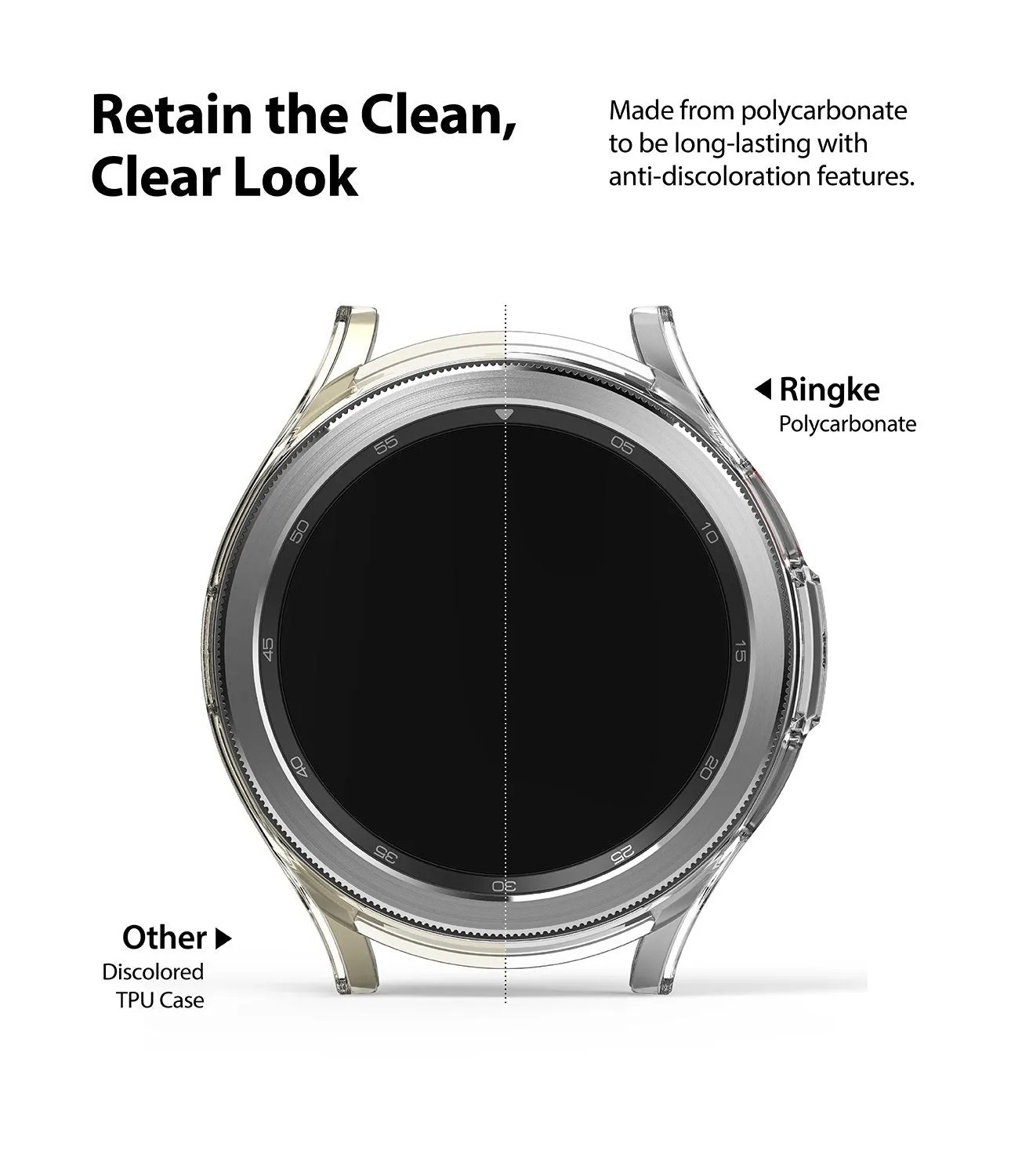 Samsung Galaxy Watch 4 Classic 42mm Case| Slim Series| Clear   White