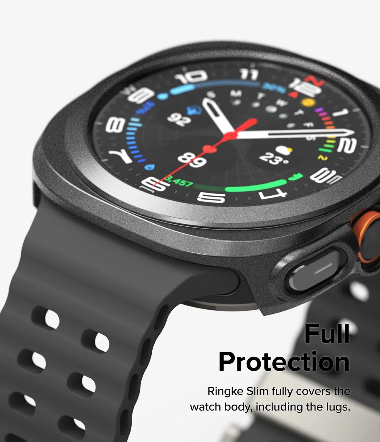 Samsung Galaxy Watch Ultra 47mm Case   Tempared Glass Sceen Protector [Combo] - Titanium Black