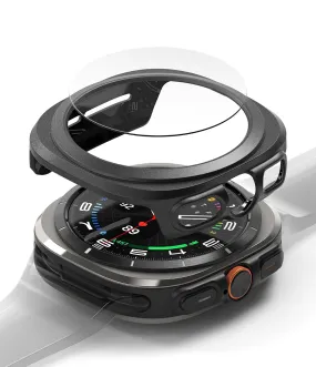 Samsung Galaxy Watch Ultra 47mm Case   Tempared Glass Sceen Protector [Combo] - Titanium Black