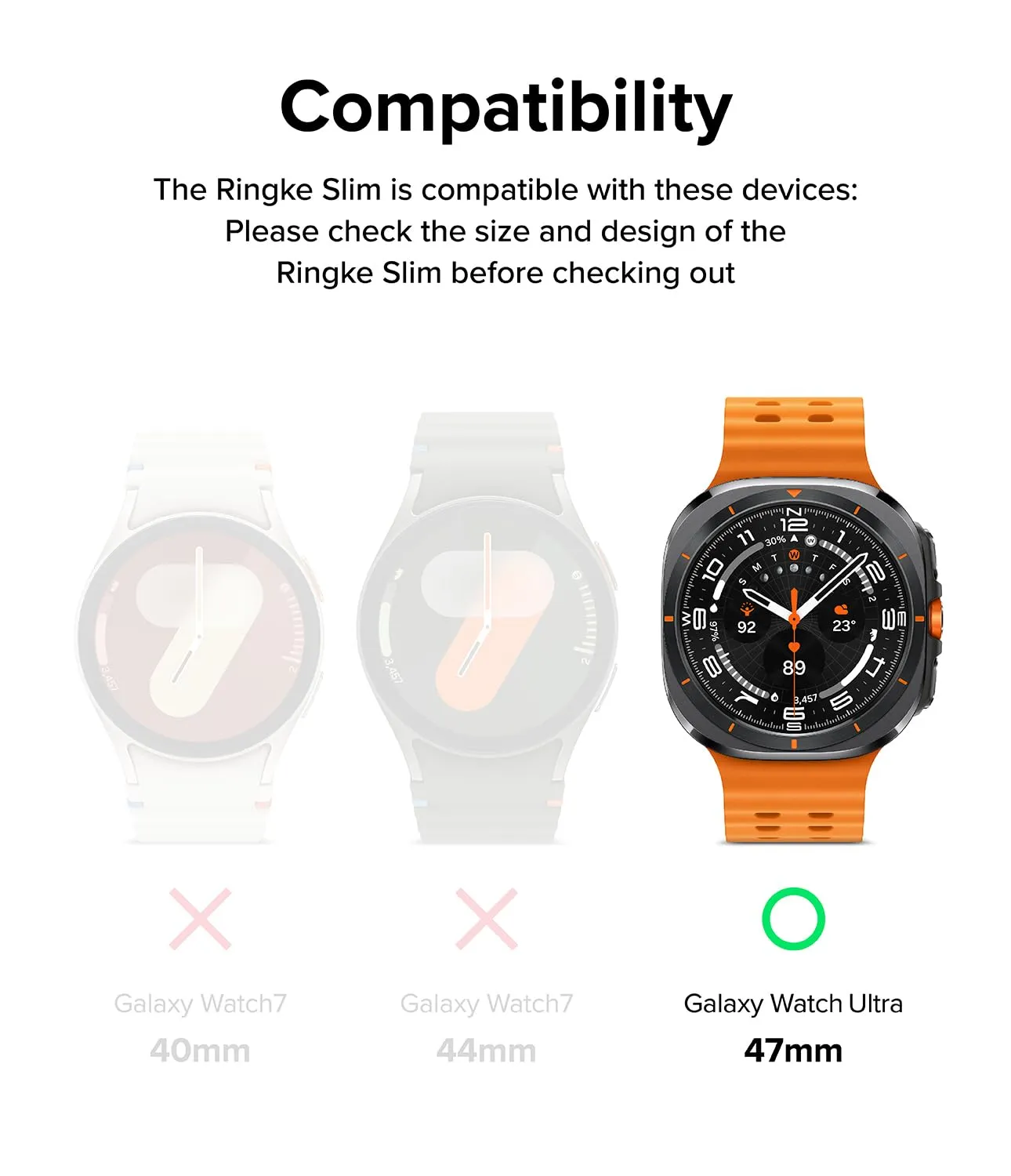 Samsung Galaxy Watch Ultra 47mm Case   Tempared Glass Sceen Protector [Combo] - Titanium Black
