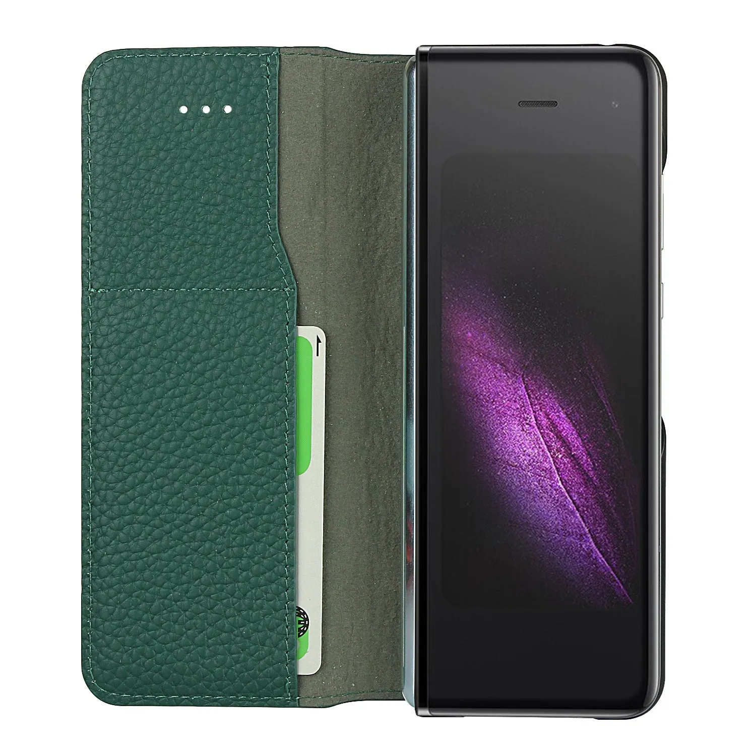 Samsung Galaxy Z fold Bracket leather Black Shockproof phone case for card slot wallet