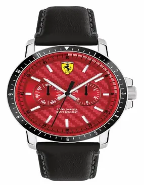 Scuderia Ferrari Turbo Watch - Black Rotating Bezel - Day and Date Sub-Dials