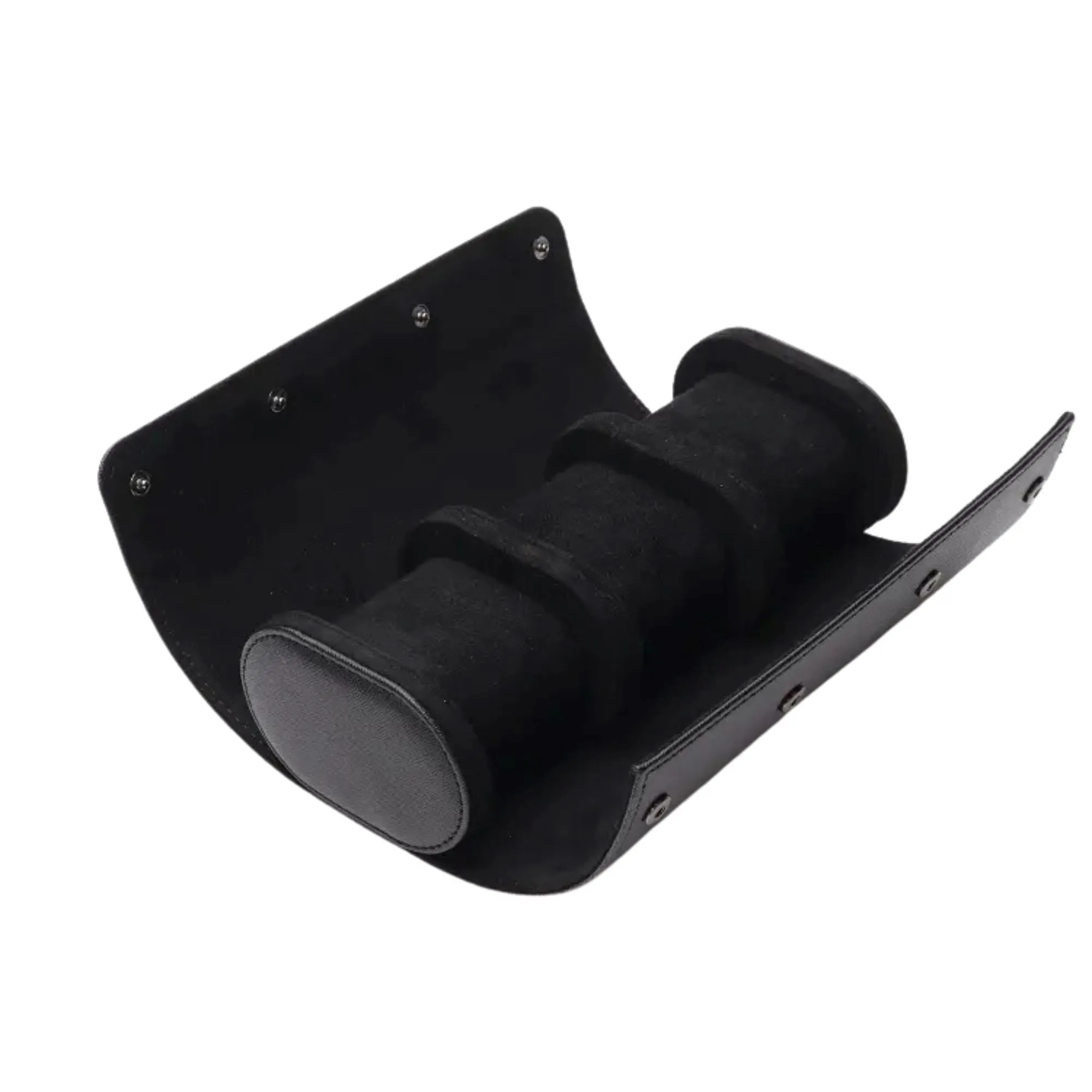 Seconds - Watch Roll Case for 3 in Black Vegan Leather