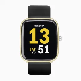 Sekonda Motion Smart Watch | Gold Case & Black Silicone Strap | 30053