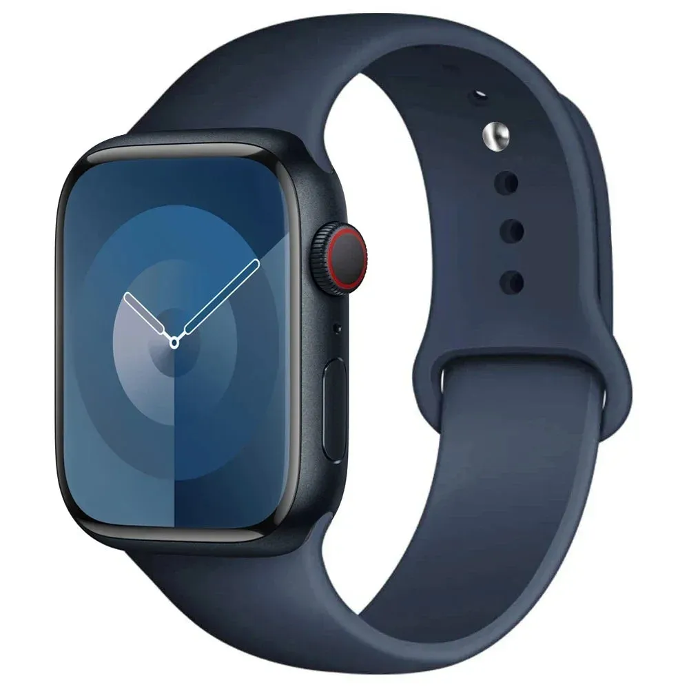 Silicone Band for apple Watch 44Mm 45Mm 40Mm 41Mm 42-38Mm 45 Mm, Series 8 7 6 5 4 3 SE 9 Ultra 2 49Mm