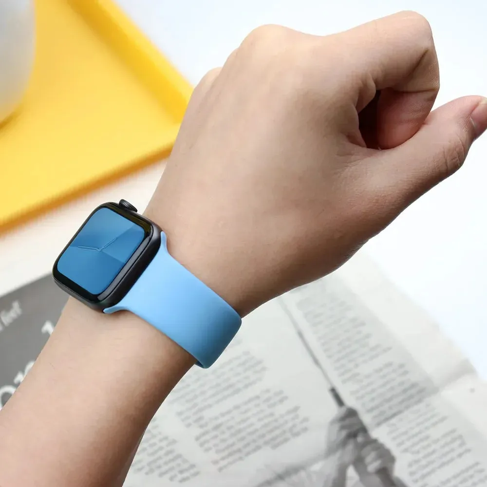 Silicone Band for apple Watch 44Mm 45Mm 40Mm 41Mm 42-38Mm 45 Mm, Series 8 7 6 5 4 3 SE 9 Ultra 2 49Mm