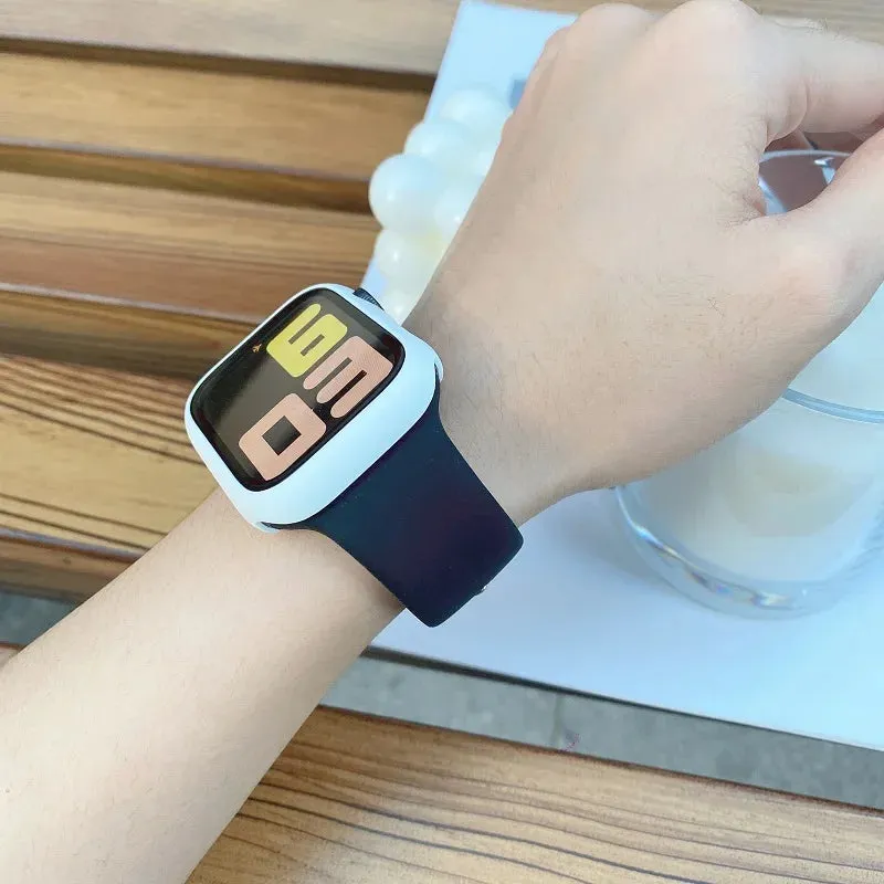 Silicone Band for apple Watch 44Mm 45Mm 40Mm 41Mm 42-38Mm 45 Mm, Series 8 7 6 5 4 3 SE 9 Ultra 2 49Mm