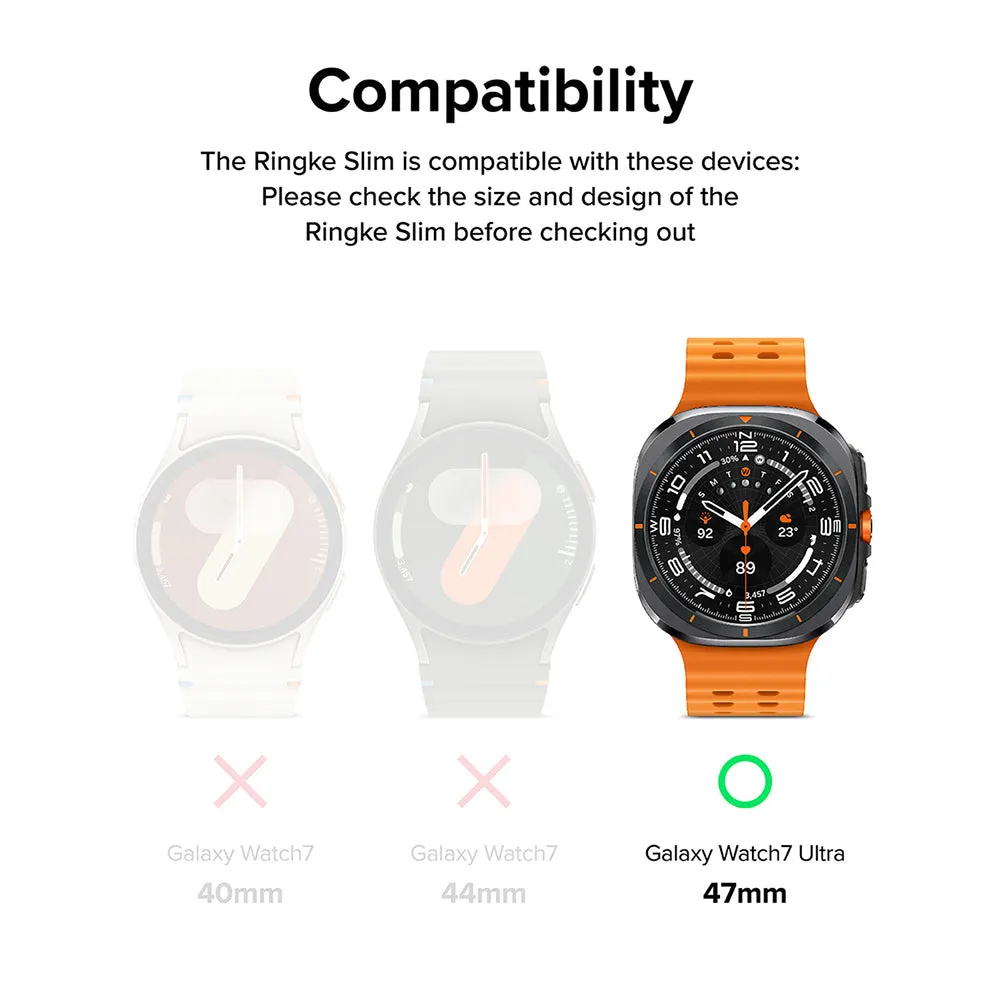 Slim & Glass For Samsung Galaxy Watch Ultra 47mm Case [Combo] | Protection Cover with Tempered Glass Screen Protector- Alpine Clear
