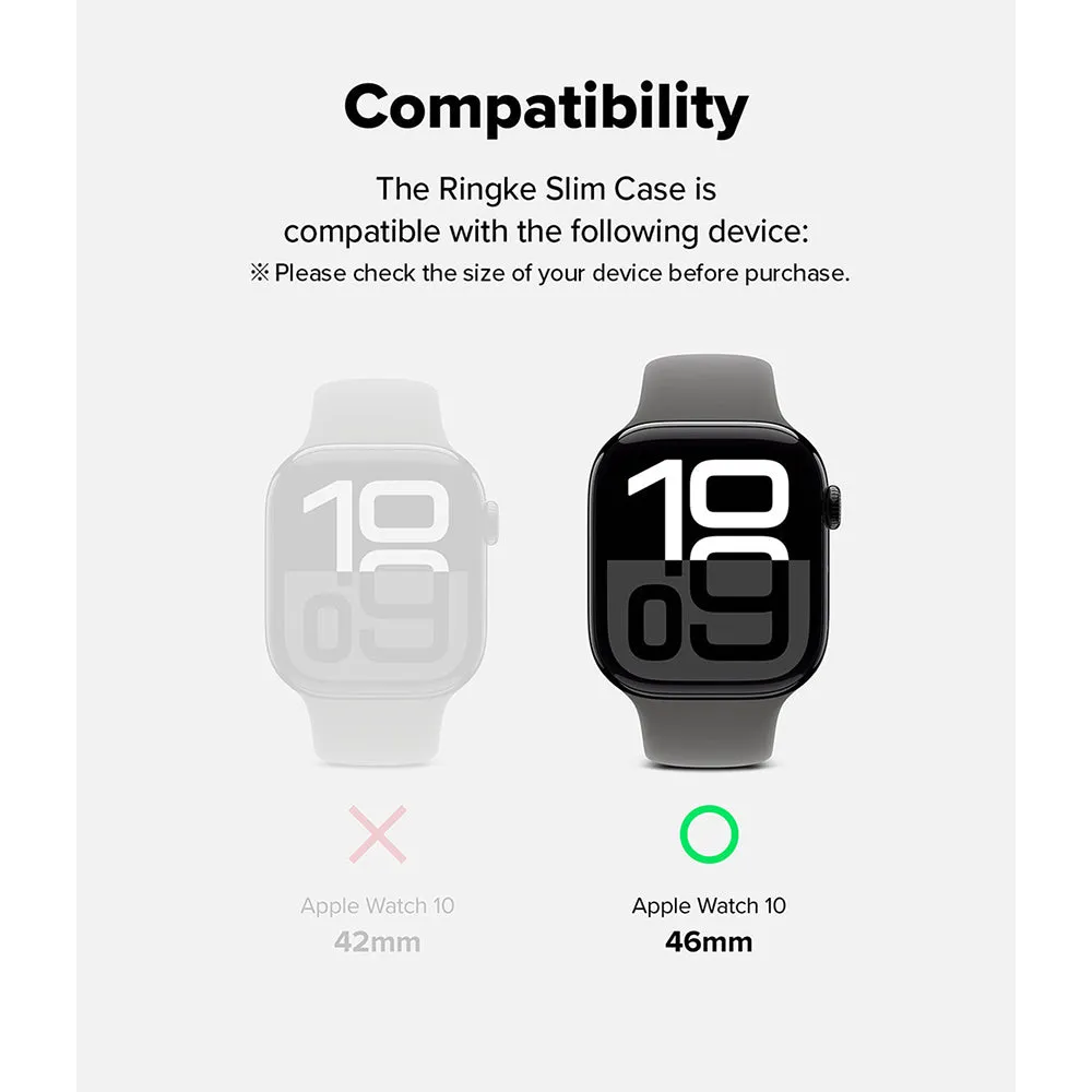 Slim Case For Apple Watch 10 46mm| Bezel [Frame Only] Hard Polycarbonate Thin Cover- Clear   Light Gray