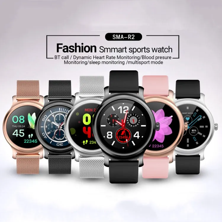 SMA-R2 1.3 inches IPS Screen Smart Watch IP65 Waterproof,Support Call /Message Reminder /Dual-mode Bluetooth 3.0   4.0/ Sleeping Monitoring /Sedentary Reminder(Black Silicone Strap)