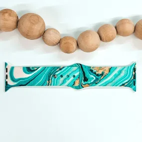 Smart Watch Band in Marbled Turquoise