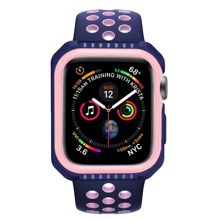 Smart Watch Shockproof Two Color Protective Case for Apple Watch Series 3 42mm(Pink Blue)