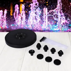 Solar Powered Water Fountain Power Floating Kit Garden Pond Pool Bird Led Colour
