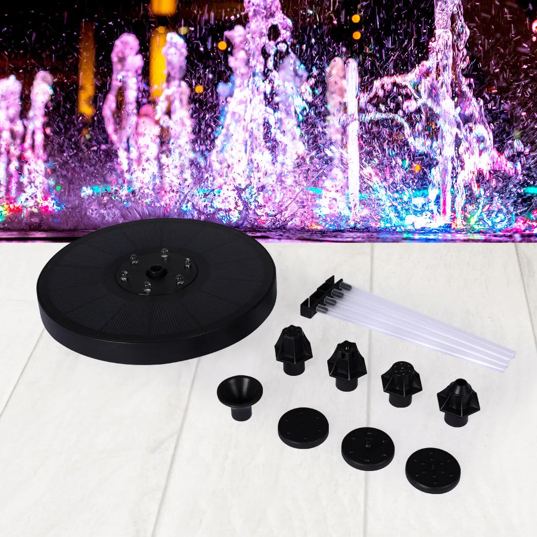 Solar Powered Water Fountain Power Floating Kit Garden Pond Pool Bird Led Colour