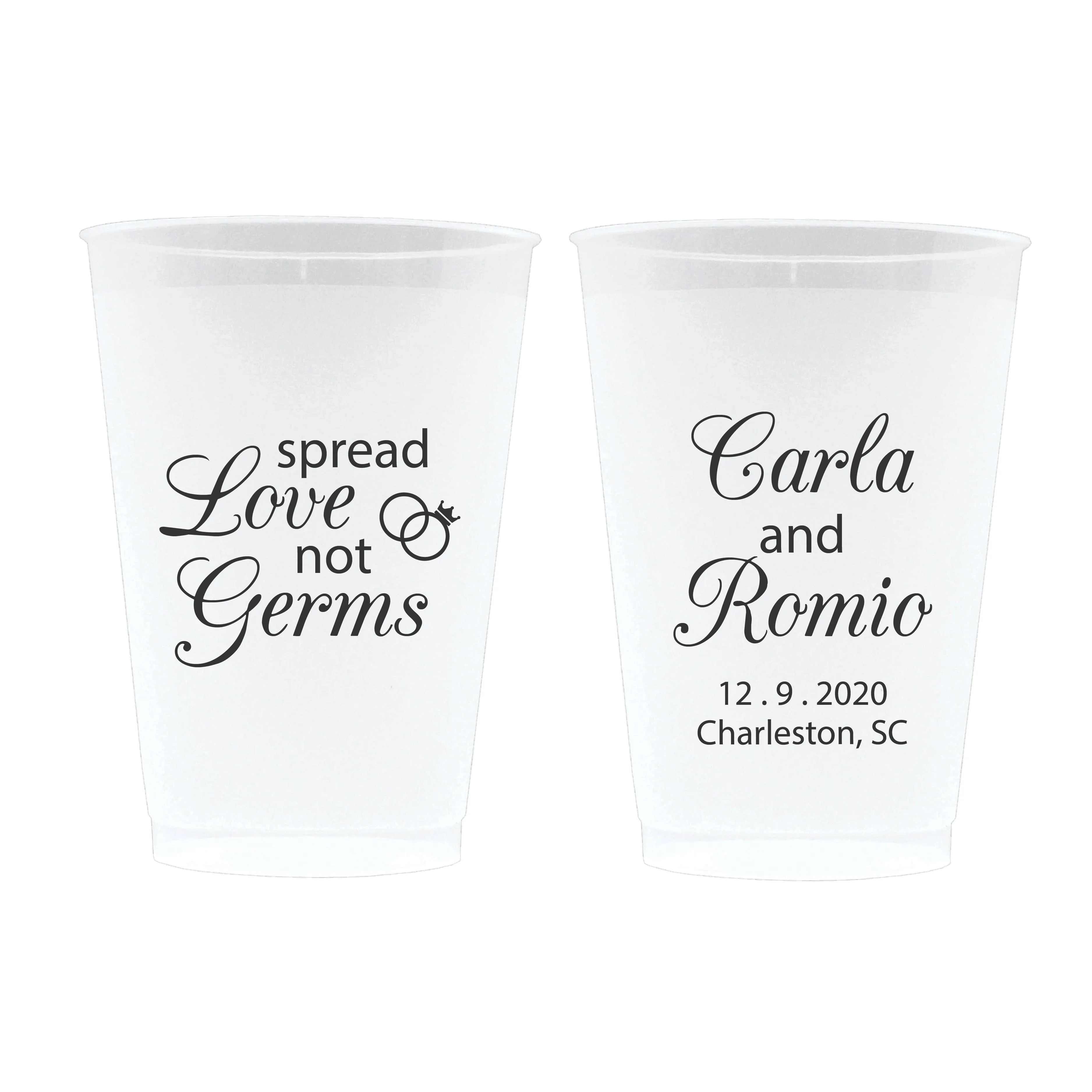 Spread Love Not Germs Wedding Frosted Cups (16)