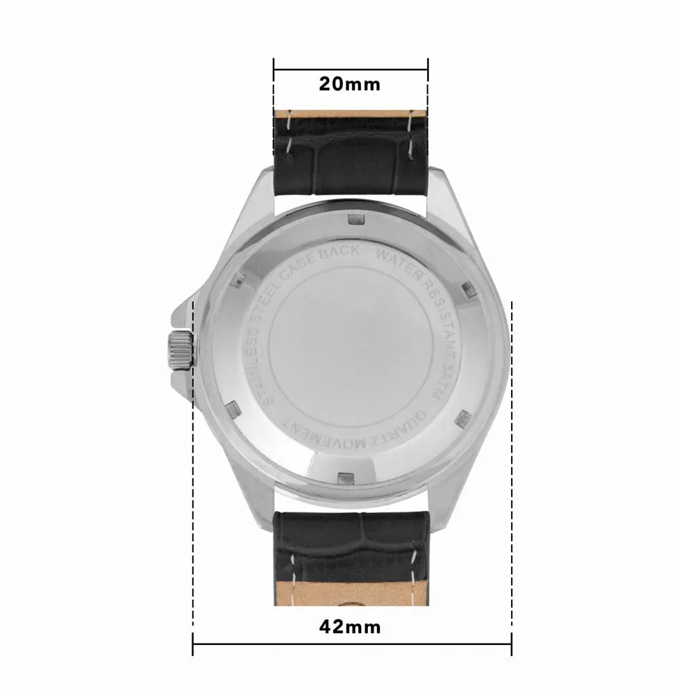 SSAFA, the Armed Forces charity - Black Leather Strap 42mm Bezel Watch
