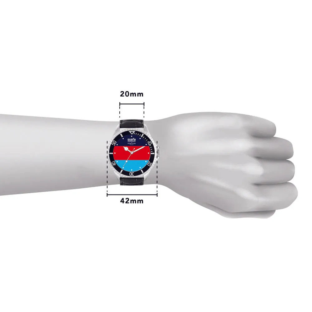 SSAFA, the Armed Forces charity - Black Leather Strap 42mm Bezel Watch