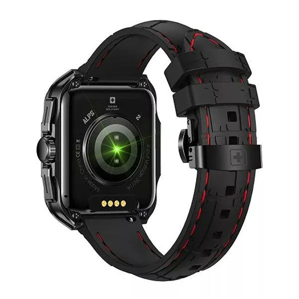 Swiss Military ALPS 2 Gun Metal Frame Black Silicon Strap-AL98