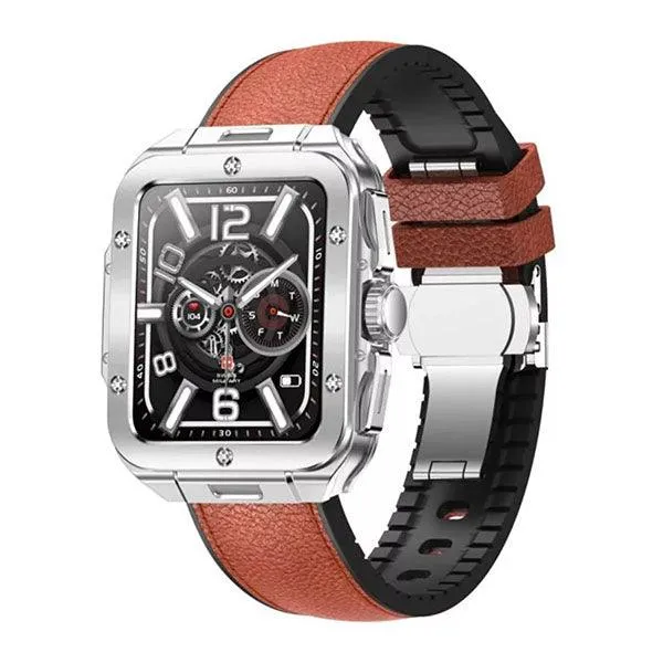 Swiss Military ALPS 2 Silver Frame Brown leather Strap-Y38Q