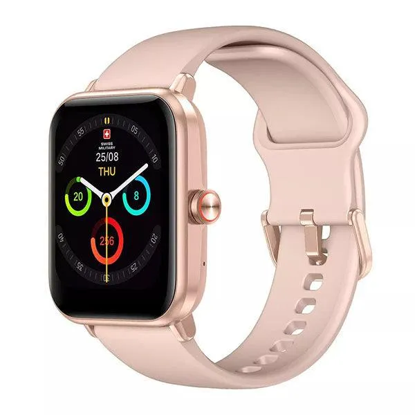 Swiss Military Alps Smart Watch Silicon Strap Pink-SSQT
