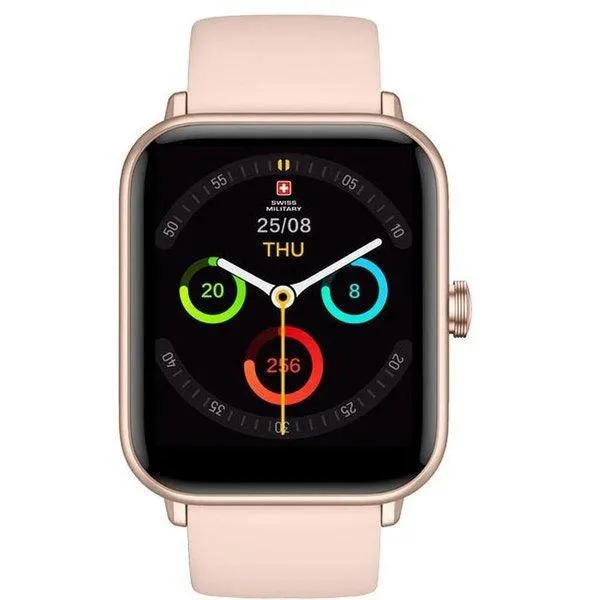 Swiss Military Alps Smart Watch Silicon Strap Pink-SSQT