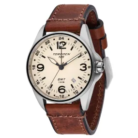 T25 Cream | 41mm, Vintage Leather Strap